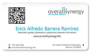 Ejemplo de tarjeta de presentación en pvc